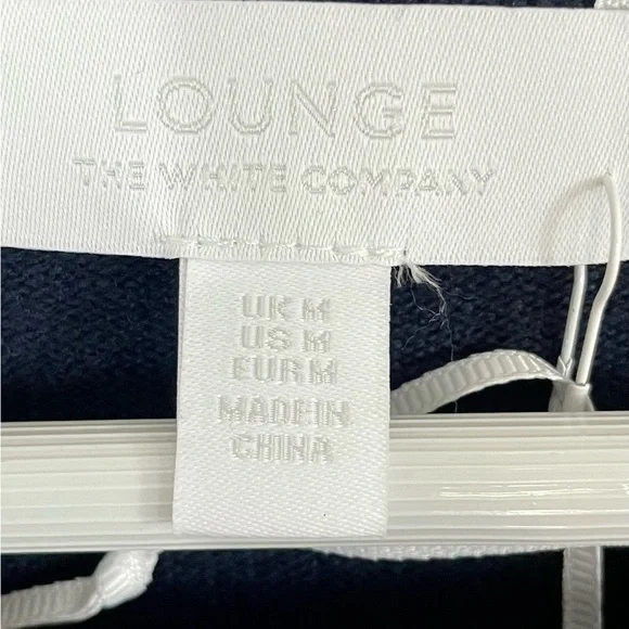 The White Company Tie Waist Lounge Sweater with Cashmere Wool Navy Blue NWT - Picture 11 of 15